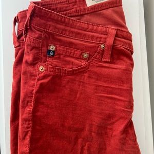 AG The Legging Super Skinny Rust Color Corduroy Pants